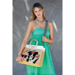 Best Pals East West Burlap Tote -Jewelry Charm Deals Store best pals east west burlap tote multi 4