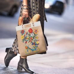 Bicycle Fun Burlap Tote 9 Bicycle Fun Burlap Tote -Jewelry Charm Deals Store bicycle fun burlap tote multi 3 984cc9a6 bcc5 4c38 9000 d67e9b6ca13b