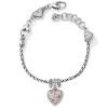 Blooming Heart Charm Bracelet -Jewelry Charm Deals Store blooming heart charm bracelet silver pink 0