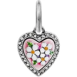 Blooming Heart Charm Bracelet -Jewelry Charm Deals Store blooming heart charm bracelet silver pink 3