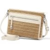 Brooklyn Straw Cross Body Organizer -Jewelry Charm Deals Store brooklyn straw cross body organizer wheat white 0