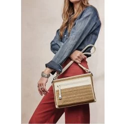 Brooklyn Straw Cross Body Organizer -Jewelry Charm Deals Store brooklyn straw cross body organizer wheat white 5