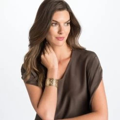 Christo Lyon Wide Cuff Bracelet Set -Jewelry Charm Deals Store christo lyon wide cuff bracelet set gold pearl 3 0a12e4ca f96b 4ad6 88d3 e55b49f6da72