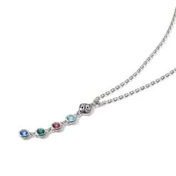 Elora Gems Dots Y Necklace -Jewelry Charm Deals Store elora gems dots y necklace silver multi 2