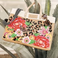 Garden Spots East West Burlap Tote -Jewelry Charm Deals Store garden spots east west burlap tote multi 5