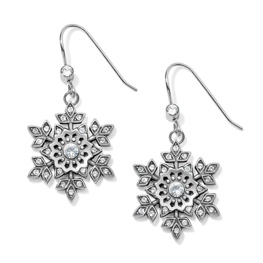 Glint Snowflake French Wire Earrings 3 Glint Snowflake French Wire Earrings