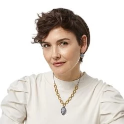 Golden Moon Short Necklace -Jewelry Charm Deals Store golden moon short necklace gold gray 3