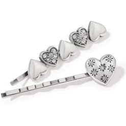 Hearts Ablaze Bobby Pins -Jewelry Charm Deals Store hearts ablaze bobby pins silver 2