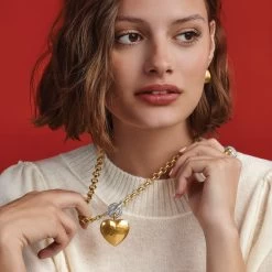 Inner Circle Heart Toggle Necklace -Jewelry Charm Deals Store inner circle heart toggle necklace silver gold 4