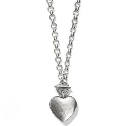 Inner Circle Heart Toggle Necklace -Jewelry Charm Deals Store inner circle heart toggle necklace silver 0