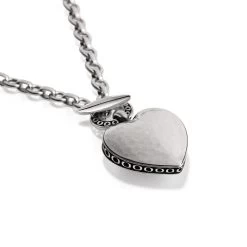 Inner Circle Heart Toggle Necklace -Jewelry Charm Deals Store inner circle heart toggle necklace silver 2