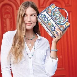 La Farfalla Emilia Flap Bag -Jewelry Charm Deals Store la farfalla emilia flap bag white multi 4