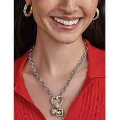 Mabel Heart Charm Holder Necklace 7 Mabel Heart Charm Holder Necklace -Jewelry Charm Deals Store mabel heart charm holder necklace silver 2