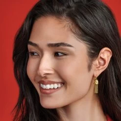 Meridian Zenith Tassel French Wire Earrings -Jewelry Charm Deals Store meridian zenith tassel french wire earrings gold 1