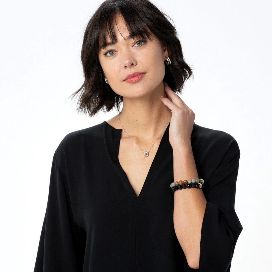 Neptune's Rings Black Agate Stretch Bracelet 4 Neptune's Rings Black Agate Stretch Bracelet - Image 2