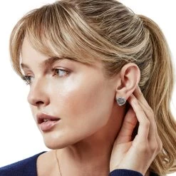 Neptune's Rings Woven Heart Post Earrings -Jewelry Charm Deals Store neptune s rings woven heart post earrings silver gold 2