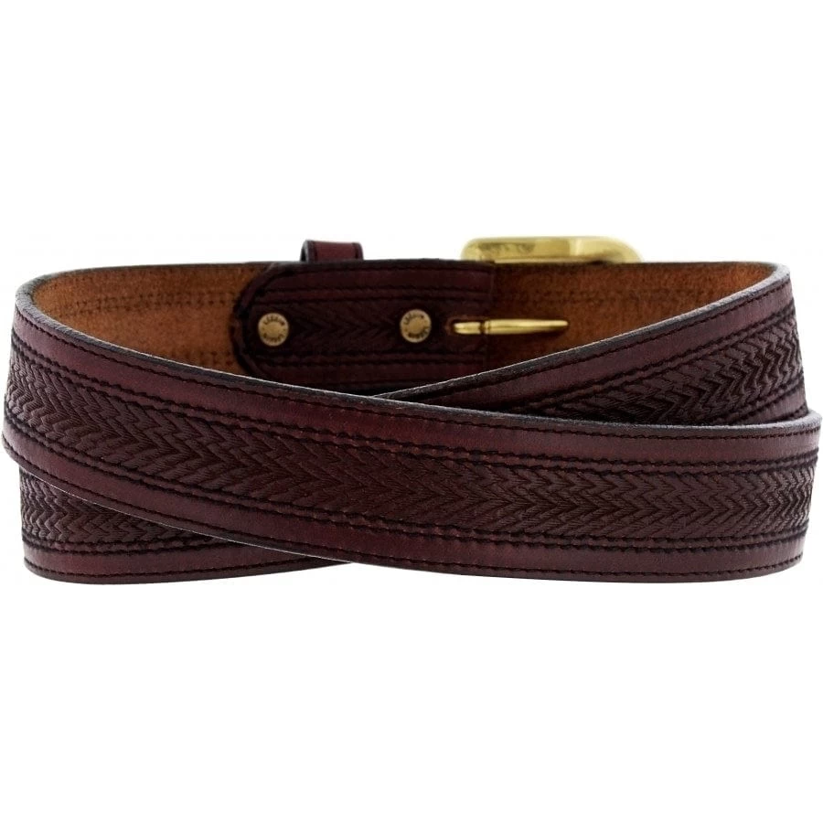 Oil Tan Embossed W/ Stitching Belt 4 Oil Tan Embossed W/ Stitching Belt - Image 2