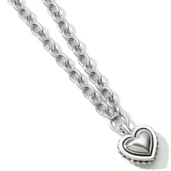Pretty Tough Bold Heart Necklace -Jewelry Charm Deals Store pretty tough bold heart necklace silver 2